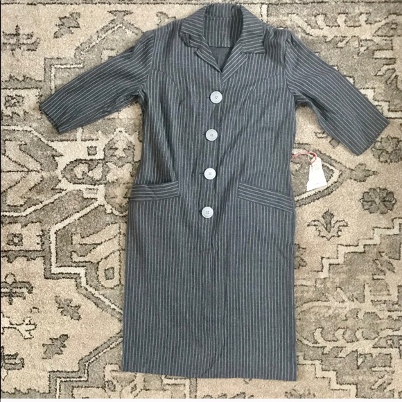 Vintage grey wabash stripe dress - Picture 9 of 9